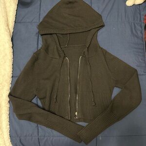 SHEIN Charcoal Cropped Hoodie